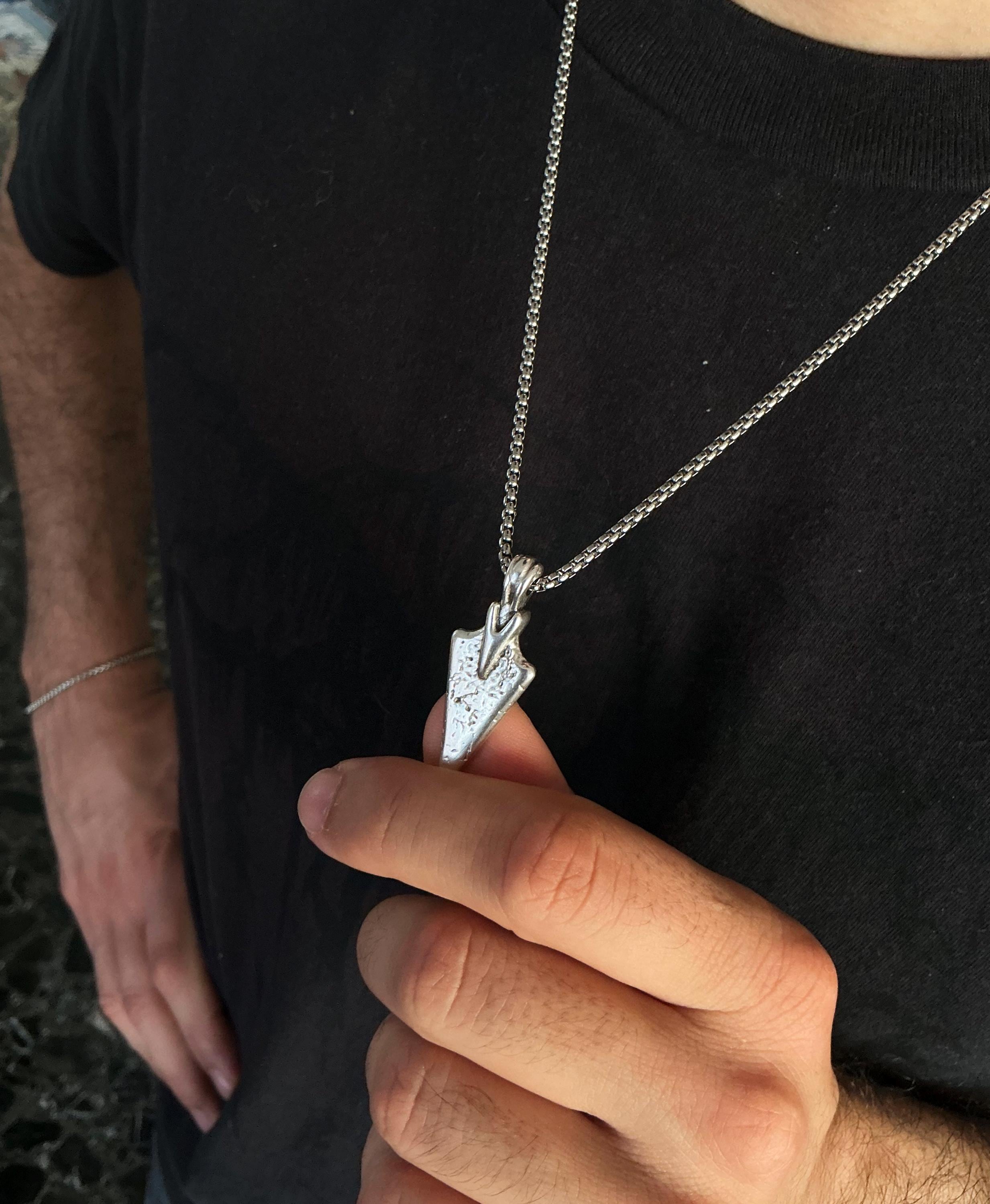 Arrowhead Necklace: Sterling Silver chain, Silver plated Pendant