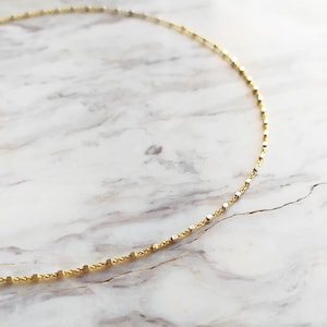 Eclipse / Satellite chain necklace / Layering Necklace / dot necklace / Beaded Gold Chain / Christmas gift