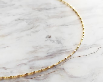 Gold Vermeil Eclipse Necklace: Sterling Silver Satellite Chain