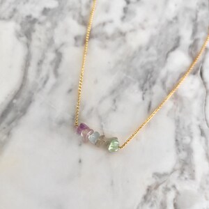Raw Fluorite Necklace: 14K Gold Vermeil, Dainty Gemstone image 4