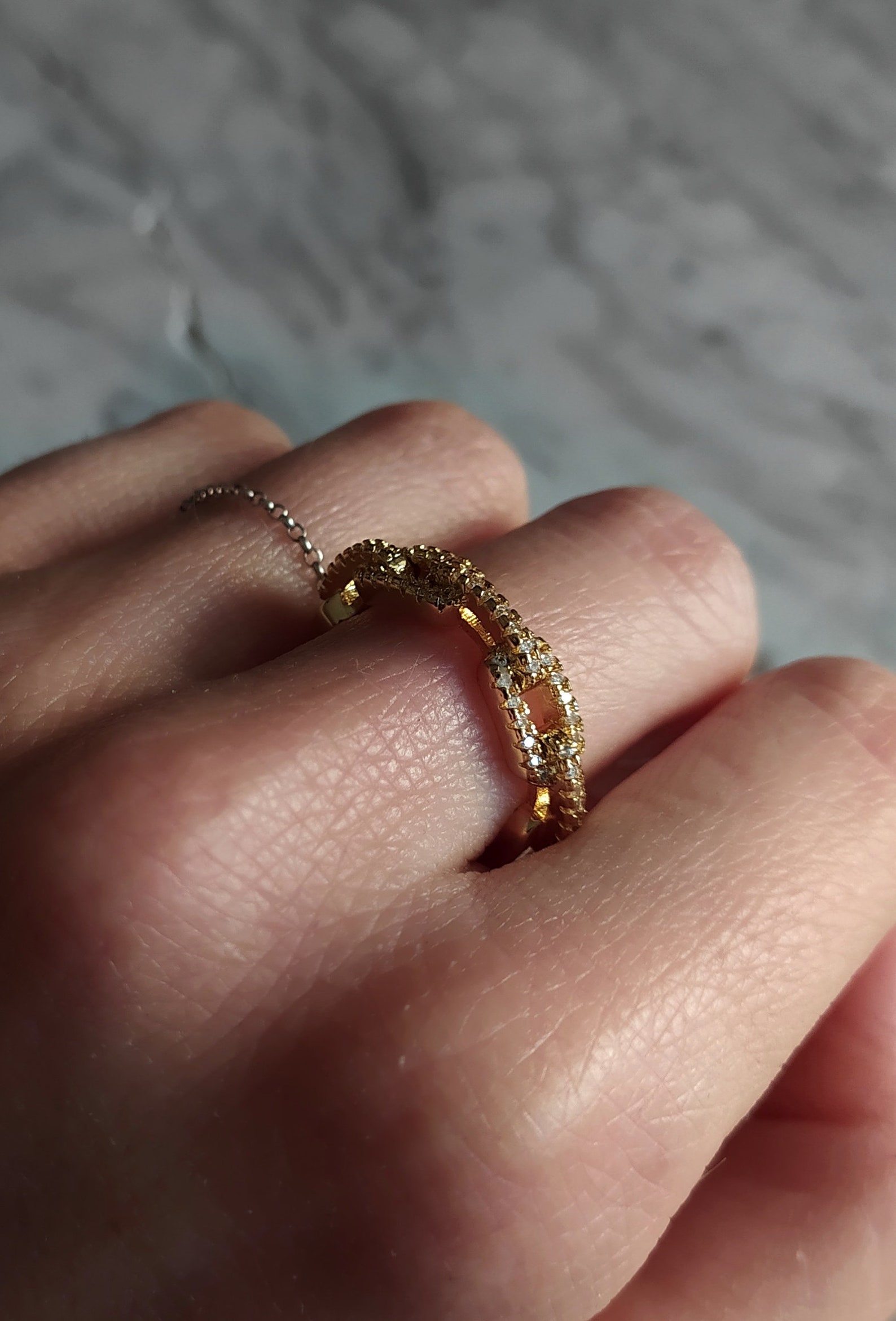 Bel Air / Gold Chunky Chain Ring / Adjustable Statement Ring / - Etsy
