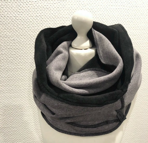 XL Alpenfleece Loop Schal UNISEX Damen Herren *warm* schwarz