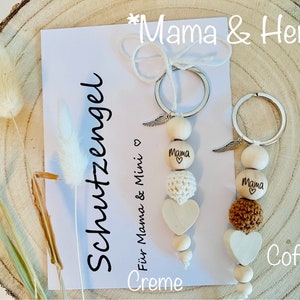 Mama & Baby Geschenk Schutzengel Schlüsselanhänger Geburt Taufe Mama Karte Mitbringsel Geburtsgeschenk Babyparty Glücksbringer Muttertag Bild 6