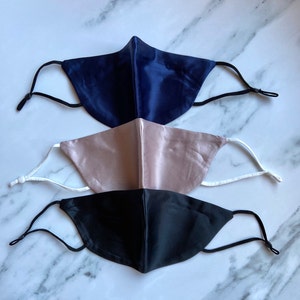 Face Mask with FREE FILTER | 100% Mulberry Silk Face Mask with nose wire and adjustable ear loops | Luxury Silk | Mothers Day Gift