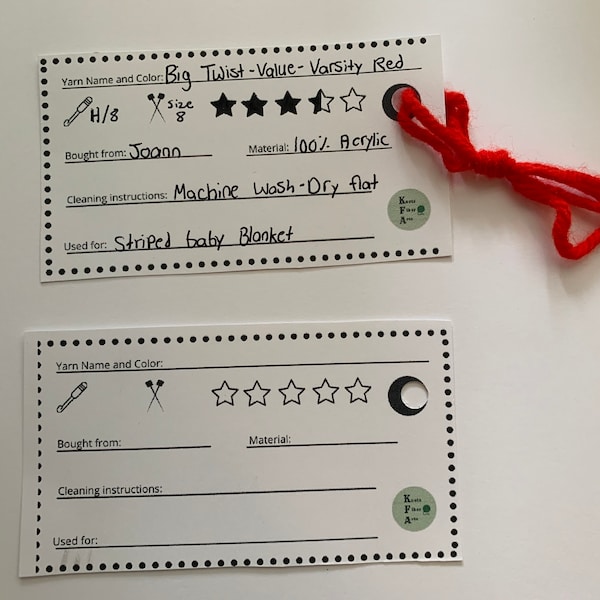 Yarn Information Tags