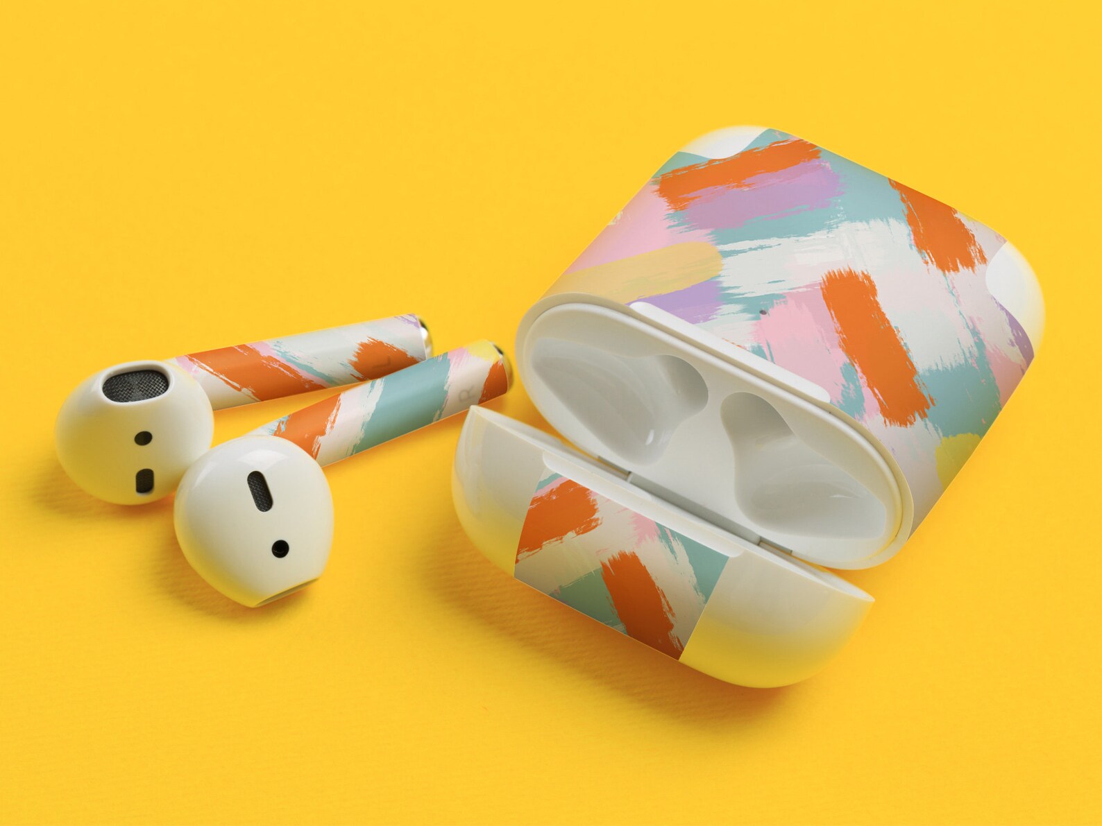 Watercolor Colorful Paint Strokes Print Airpods Skin Stroke | Etsy