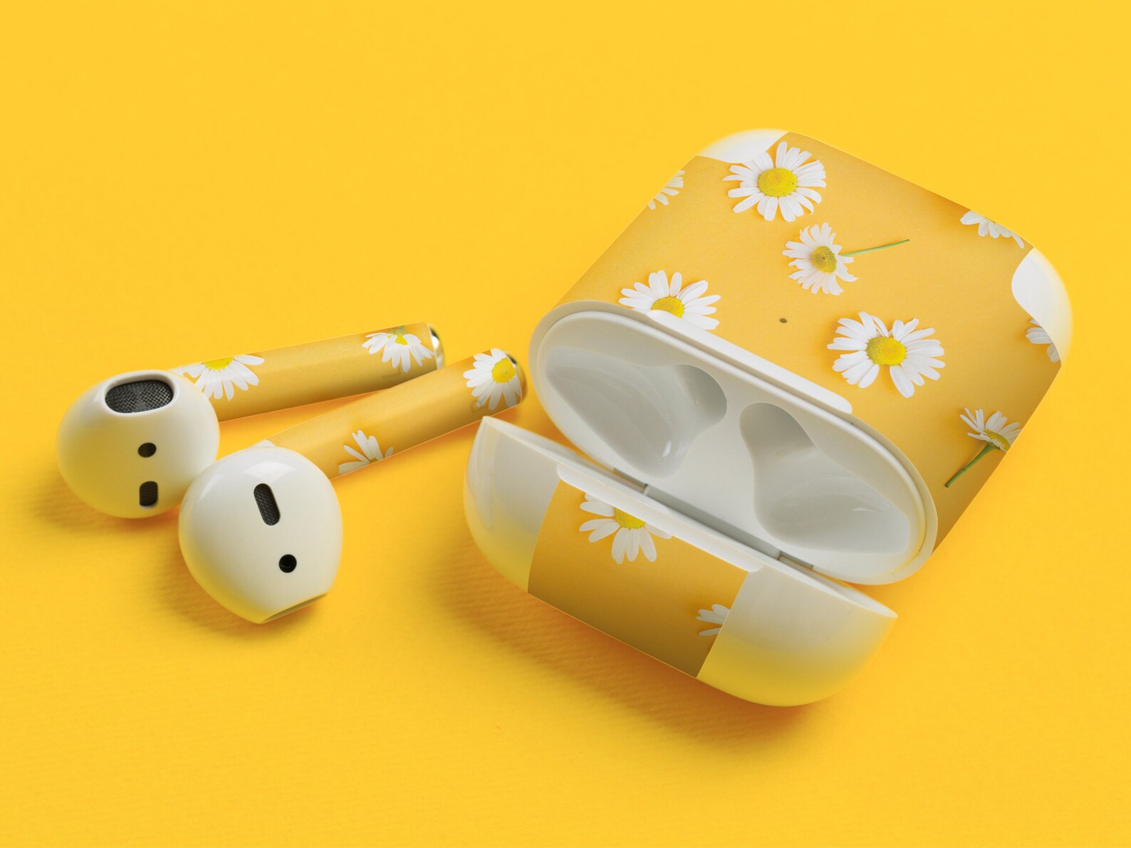 Chamomile on yellow print AirPods Skin chamomile AirPods 2 | Etsy