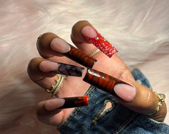 Vampire Nails | Black and red Gothic Nails| Spiderweb nails