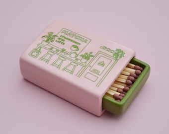 Strawberry Matcha Match Box | Pink and Green | Aesthetic Room Decor | Match Box & Matches | Matcha Lover