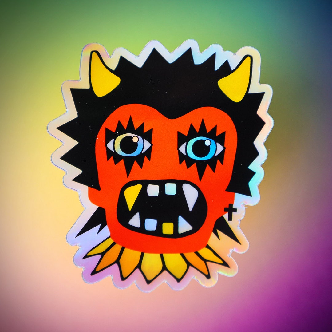 Devil Holographic Sticker - Etsy