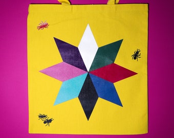 Octagram Yellow Tote Bag