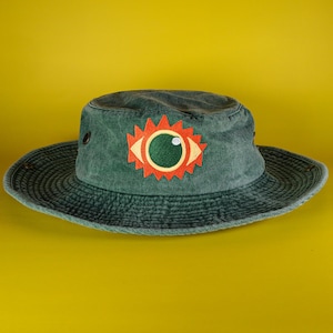 Green Denim Black Safari Eye Hat