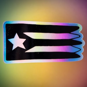 PR Black Flag Holographic Sticker