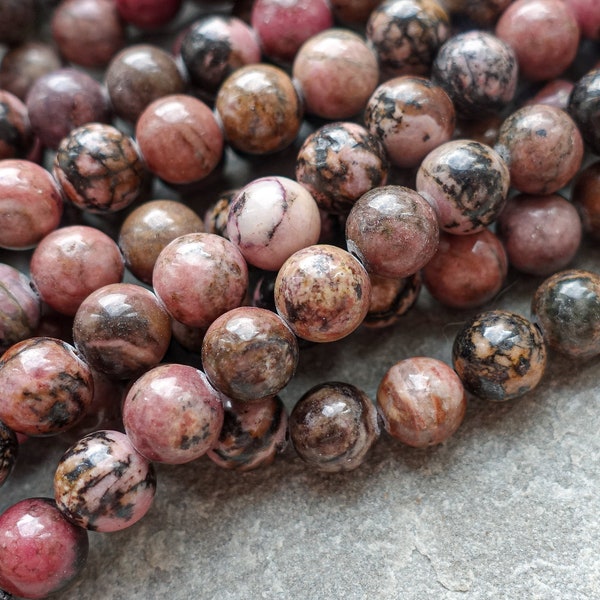 4 maten - natuurlijke ronde Rhodoniet Jasper kralen, 4 mm 6 mm 8 mm 10 mm edelsteen kralen, ambachtelijke benodigdheden, roze jaspis