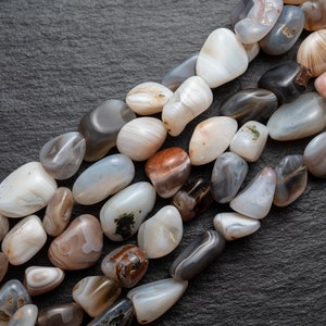 Natürliche Botswana Achat Kiesel Perlen, Freeform Nuggets Perlen, Edelstein Statement Perlen, 10 Stück oder 1 Strang