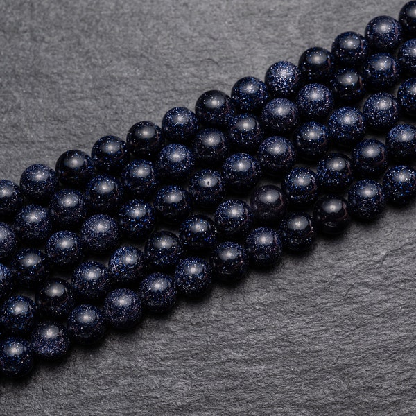 3 Sizes -  Blue Goldstone Beads, Manmade Golden Sand Stone Beads, 4mm 6mm 8mm  beads strand, Craft Supplies EU