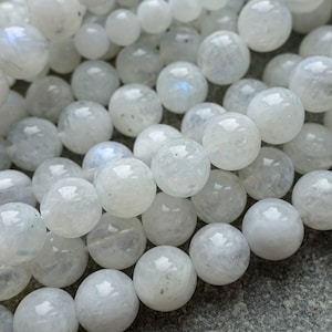 2 Sizes - Natural White Moonstone Beads EU, 6mm 8mm gemstone beads, Round Gemstone Beads, Craft Supplies LV