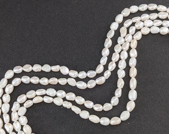 Natural Baroque Freshwater Pearl Bead Strands, Nugget/Pebble Shape, Craft Supplies EU