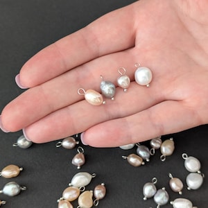 Natural Cultured Freshwater Pearl Pendants, Silver tone Finding, Jewelry Finding