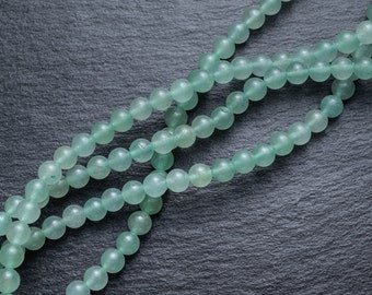 Perles d'aventurine verte naturelle, 4 mm, 6 mm, 8 mm Craft Supplies EU, Perles de pierres précieuses, perles de mala