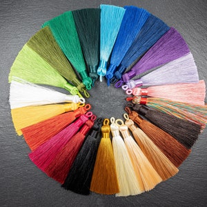 23 Colours - 9cm Silk Mala Tassel, High Quality Tassels, Artificial Silk Thread Tassels, Earrings Tassels, Mala Tassels, Jewelry Tassels,