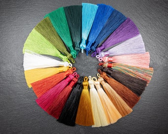 23 Colours - 9cm Silk Mala Tassel, High Quality Tassels, Artificial Silk Thread Tassels, Earrings Tassels, Mala Tassels, Jewelry Tassels,