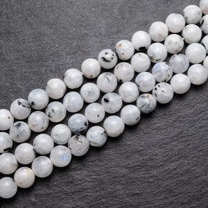 6mm 8mm  10 mm Natural White Moonstone Beads, Round Crystal Gemstones, Craft Supplies EU Shop