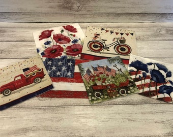 Collage Napkin 5 x 5 Texas Scrapbooking Journal Art State Napkin Junk Journals C176 Decoupage Napkin Tissue Art