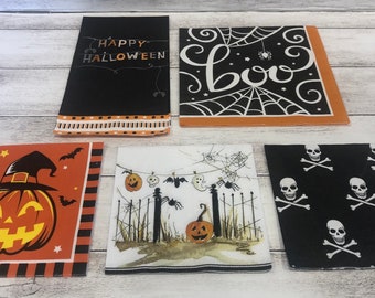Halloween Bundle | 1 Each of (5) Halloween | Spooky Themed Napkin Bundle for Decoupage and Crafts (139)