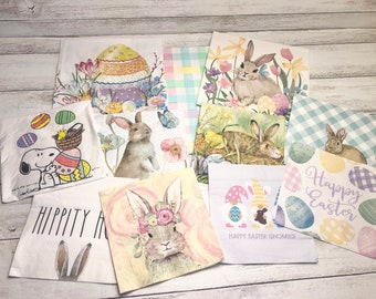 Spring Bundle | Assortment of (11) Easter/Spring Themed Napkins for Decoupage, Junk Journals and Crafts (138)