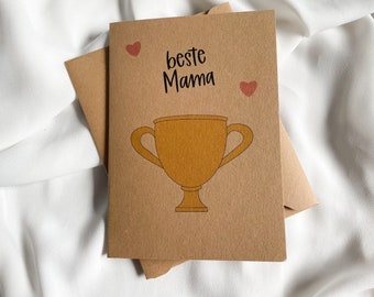 Nachhaltige Muttertagskarte aus Kraftpapier, Grußkarte Muttertag, Geschenkkarte für Mama, Glückwunschkarte Mutter