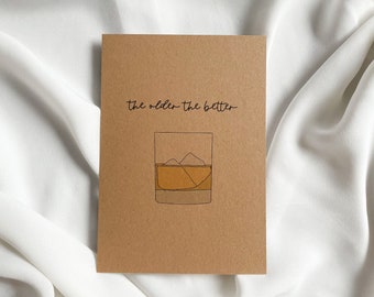Geburtstagskarte Whisky nachhaltig, Glückwunschkarte, Geburtstagskarte aus Kraftpapier, Karte Geburtstag