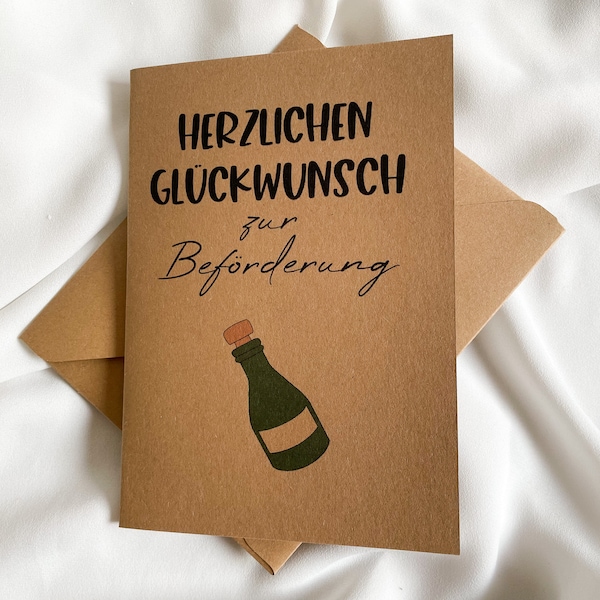 Nachhaltige Glückwunschkarte Beförderung aus Kraftpapier Geschenk Klappkarte