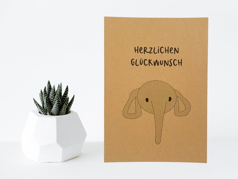Papyrus Geburtstagskarte Zum 2. Geburtstag – Süßer Elefant Aus Filz, Handgefertigt Mit Folie & Harz