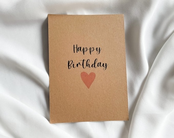 Geburtstagskarte nachhaltig, Glückwunschkarte Happy Birthday, Geburtstagskarte aus Kraftpapier