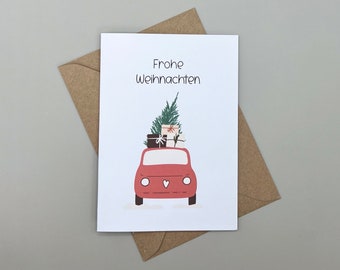 Weihnachtskarte handgemacht | Postkarte Frohe Weihnachten | Weihnachten Geschenke | Geschenkidee für Weihnachten | Weihnachten Karte