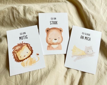 15 affirmation cards for children | colorful encouragement cards for school enrollment | children's birthday gift encouragement cards | Christmas gift