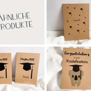 Nachhaltige Glückwunschkarte, Grußkarte aus Kraftpapier Geschenk zum Abschluss, Bachelor, Master, Studium, für ihn, für sie Bild 8