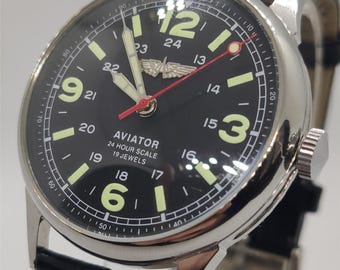 Reloj de aviador Sturmanskie vintage, reloj militar soviético para hombre, década de 1970