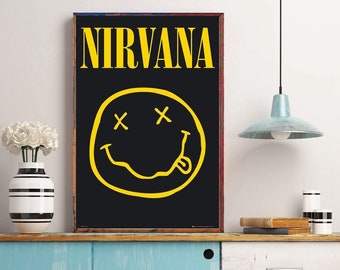 Smiley Drucken Leinwand Etsy