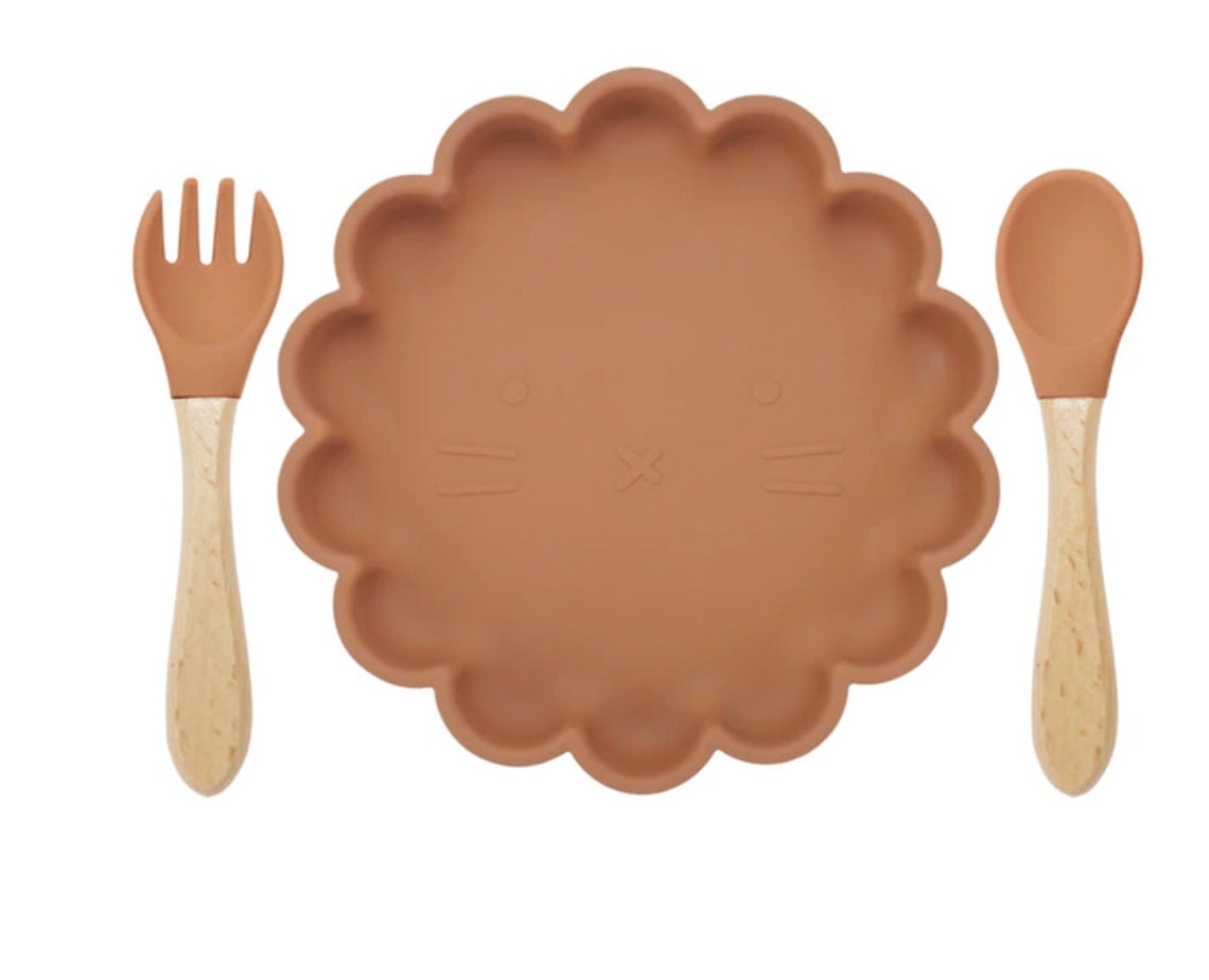 Baby Plate set and Baby Utensils set Baby Toddler Weaning Etsy