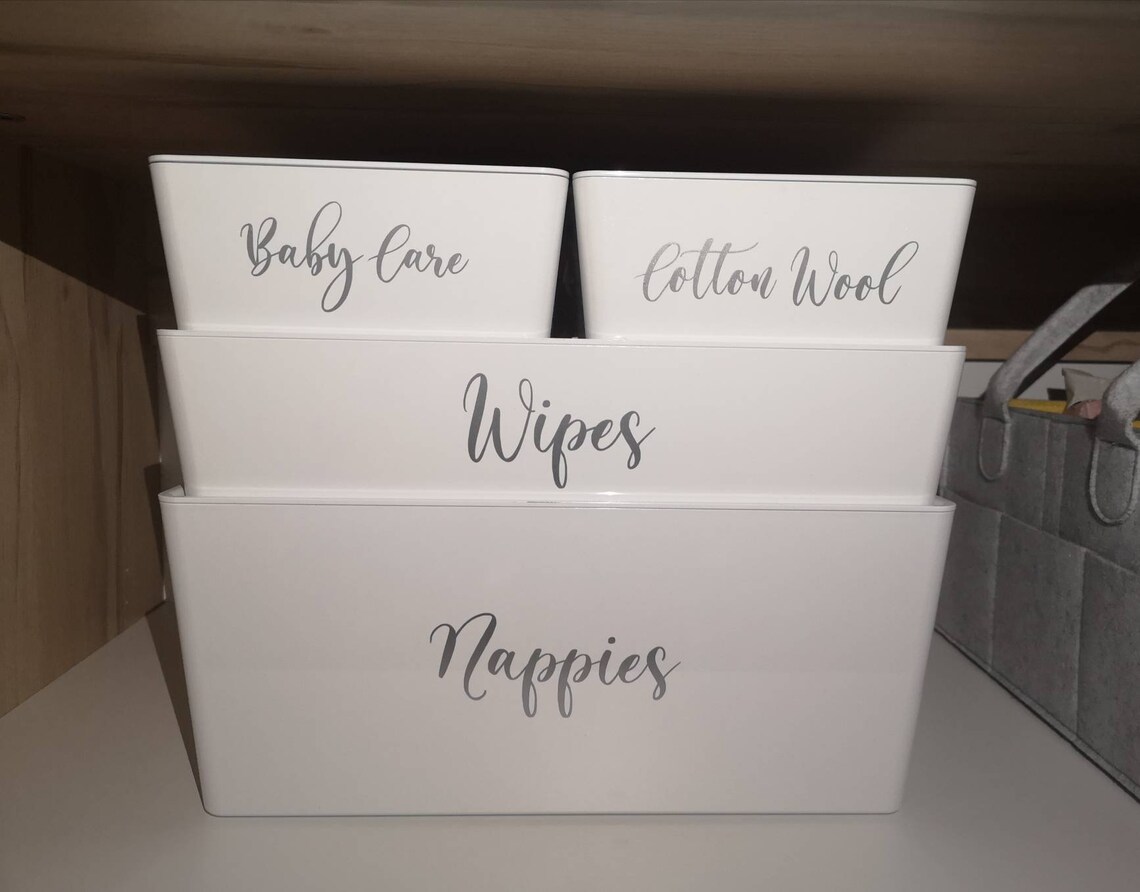 Personalised Glossy White Stackable Storage Boxes with Lids Etsy