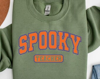 Halloween Shirt Teacher Gift, Vintage Halloween Sweatshirt, Spooky Teacher Sweatshirt,H6