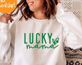 One Lucky Mama T-Shirt Women ST Patrick/'s Day Mama Gift Shirt Letter Printed Short Sleeve Tee Shirt for Mom