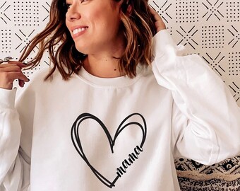Valentine mama Sweatshirt, Mama Heart Shirt, Mothers Day Gift, Custom Shirt for Mothers,Mommy Tee, Mom Personalization Gift,PR244