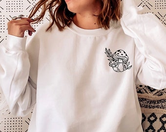 Mushroom Sweatshirt, Botanical Shirt, hippie shirt, Mushroom shirt, plant shirt, nature shirt, vintage plant shirt, botanical tee,PR433