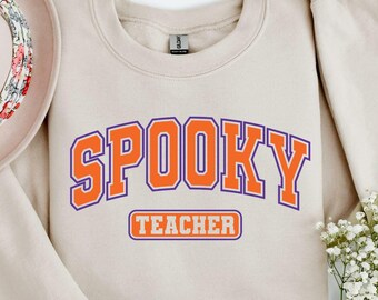 Halloween Shirt Teacher Gift, Vintage Halloween Sweatshirt, Spooky Teacher Sweatshirt,H6