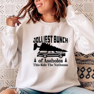 Jolliest Bunch of A-Holes Shirt, Funny Christmas Sweatshirts, Coworker Christmas Gift, Christmas Party Shirts, Customized Party Shirts