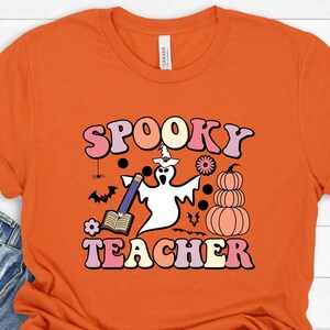 Spooky teacher, halloween t-shirt, women hallween, halloween funny tee, cute halloween, halloween teacher, teacher shirts,H8