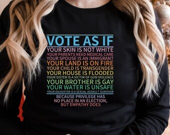 Vote As If Shirt,Custom Register Tee, Election Shirt,Voter T-Shirt, Voting Tee,Vote Gift, Equality Shirt, Roe v Wade Shirt,SP18